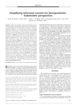 Simplifying informed consent for biorepositories