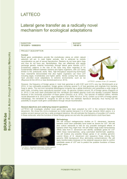 LATTECO Lateral gene transfer as a radically novel mechanism for