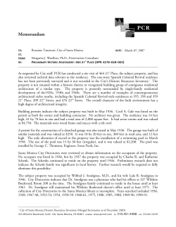 Memorandum - City of Santa Monica