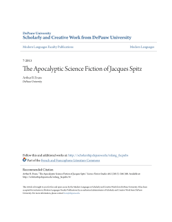 The Apocalyptic Science Fiction of Jacques Spitz