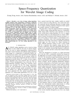Space-frequency Quantization For Wavelet Image Coding