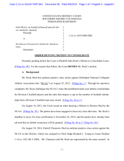 Order Denying Motion to Consolidate