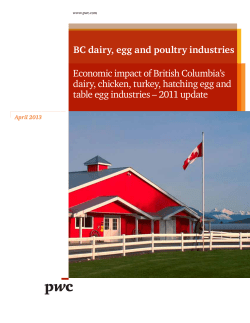 BC dairy, egg and poultry industries