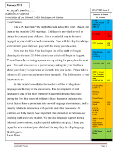 January 2015 Newsletter