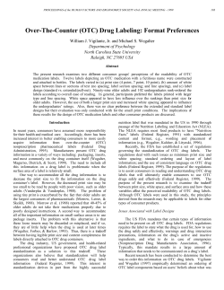 Over-The-Counter (OTC) Drug Labeling: Format Preferences