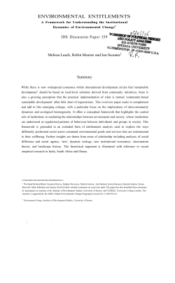 ENVIRONMENTAL ENTITLEMENTS