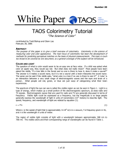 TAOS Colorimetry Tutorial