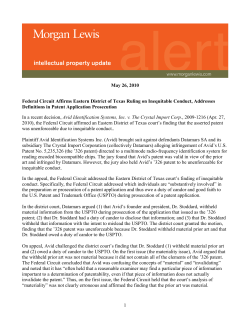 Federal Circuit Affirms Eastern District of Texas Ruling on