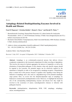 Autophagy-Related Deubiquitinating Enzymes Involved in Health