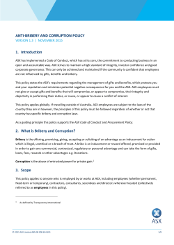 ASX anti-bribery and corruption policy