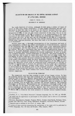 Delimination and Analysis of the Little Rock Central Business District