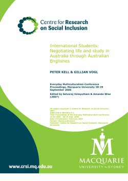 Negotiating life and study in Australia through Australian Englishes
