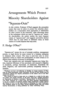 Arrangements Which Protect Minority Shareholders Against