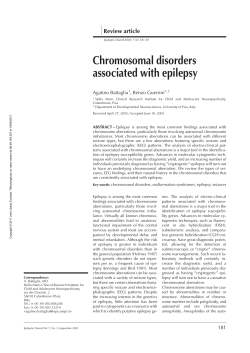 Chromosomal disorders associated with epilepsy