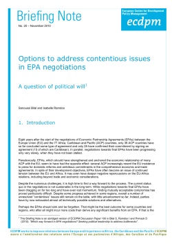 Options to address contentious issues in EPA negotiations: A