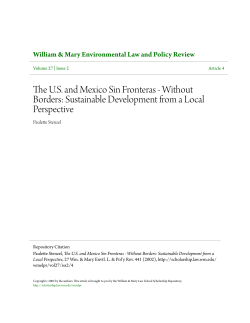 The U.S. and Mexico Sin Fronteras - Without Borders: Sustainable