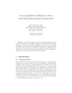 On a quasilinear Zakharov system describing laser