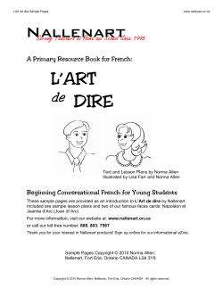 L`ART DIRE - Nallenart