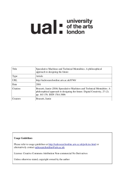 Speculative Machines and Technical Mentalities. A philosophical