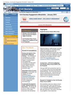 Civil Society - Civil Society Engagement