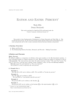Ratios and Rates: Percent