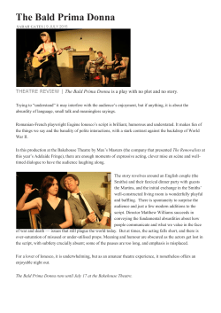 The Bald Prima Donna - The Bakehouse Theatre