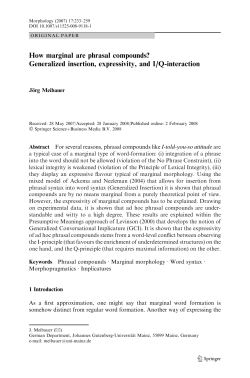 How marginal are phrasal compounds? Generalized