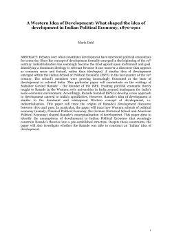 A Western Idea of Development - Institute for New Economic Thinking