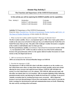 Answer Key Activity 2 The Function and Importance of the GOESR