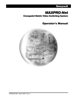 MAXPRO-Net Operator`s Manual