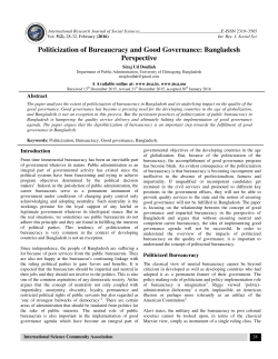 Politicization of Bureaucracy and ion of Bureaucracy and Good