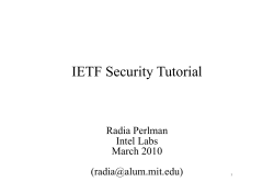 IETF Security Tutorial