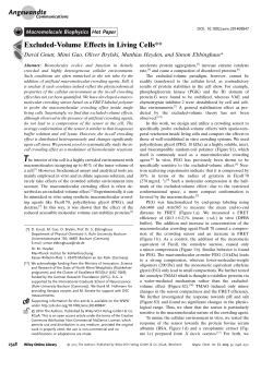 ExcludedVolume Effects in Living Cells