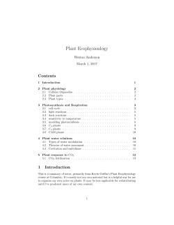 Plant Ecophysiology