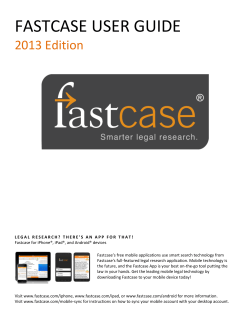 FASTCASE USER GUIDE