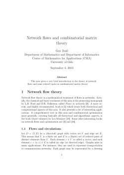 Network flows and combinatorial matrix theory