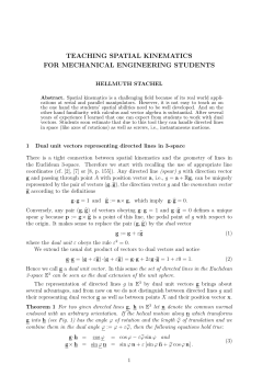 teaching spatial kinematics for mechanical engineering students