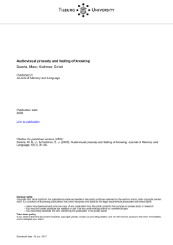 Tilburg University Audiovisual prosody and feeling