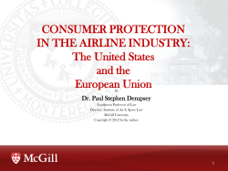 CONSUMER PROTECTION IN THE AIRLINE