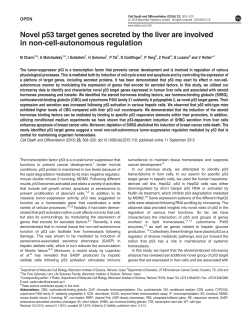 Novel p53 target genes secreted by the liver are involved in