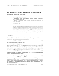 The generalized Cattaneo equation for the