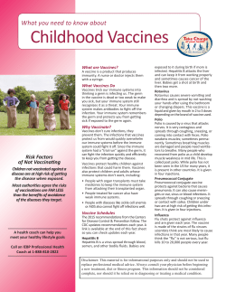Childhood Vaccines Fact Sheet