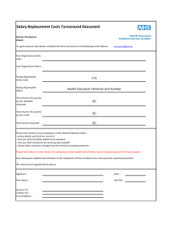 Salary Replacement Costs Turnaround Document
