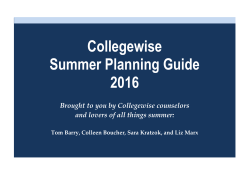 Collegewise Summer Planning Guide 2016