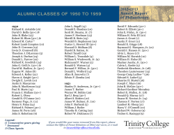 Alumni Classes of 1950 to 1959