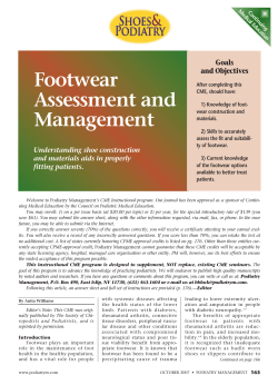 Footwear Assessment and Management