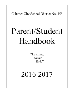Student Handbook - Calumet City School District 155