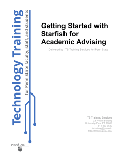 Getting Started with Starfish for Academic Advising