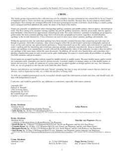 CROM - Genealogical Society of Bergen County