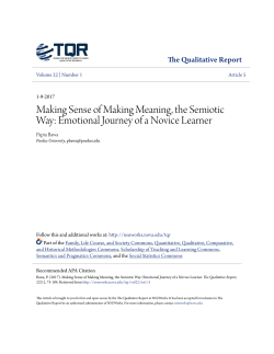 Making Sense of Making Meaning, the Semiotic Way: Emotional